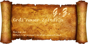 Grünauer Zoltán névjegykártya